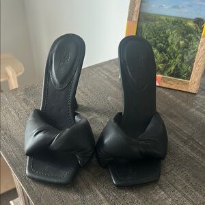 ASOS Black Heeled Sandals with Knotted Strap